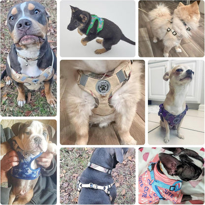 BEAUTYZOO Dog Harness Collar and Leash Set, No-Pull Step in Dog Harness for Large Dogs, Reflective No-Choke Puppy Vest Harness, Adjustable Soft Padded Pet Vest for French Bulldog, Dark Pink L5