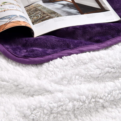 Waterproof Blanket for Bed Couch Sofa, Soft Liquid Pee Proof Pet Blanket for Dog Puppy Cat, Reversible Sherpa Fleece Furniture Protector (Dark Purple, 50X60 Inches)6
