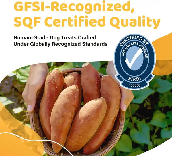 Ipaw Sweet Potato Dog Treats, Sqf-Certified Production Process Dog Chew | Human Grade, Single Ingredient, Rawhide Alternative Dog Treats for Vegetarian, Hypoallergenic, Easy to Digest2