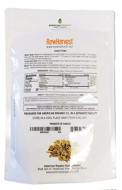 Raw Garden Canary Seed Alpiste, Silica Free for Human Consumption (4 Lbs) | 100% Silica-Free | Plant-Based Protein | Vegan Milk Alternative | Dietary Fiber4