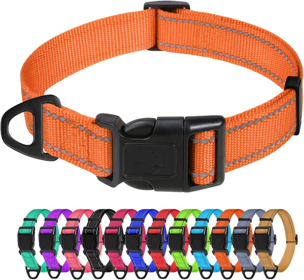 Tagme Small Dog Collar, Reflective Puppy Collar, Sky Blue, 3/8" Width | Lightweight, Nylon Collar for Puppies, Chihuahua, Yorkie & Teacup Dogs 5-15 Lbs, Reflective for Evening Walks, 12 Colors25