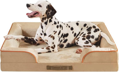 Friends Forever Large Dog Bed Couch, Orthopedic Pet Sofa Memory Foam | Dog Couch with Washable Removable Bed Cover, Non-Slip Bottom, Indoor Calming Chairs Mattress, Chester, Pewter Grey Large9