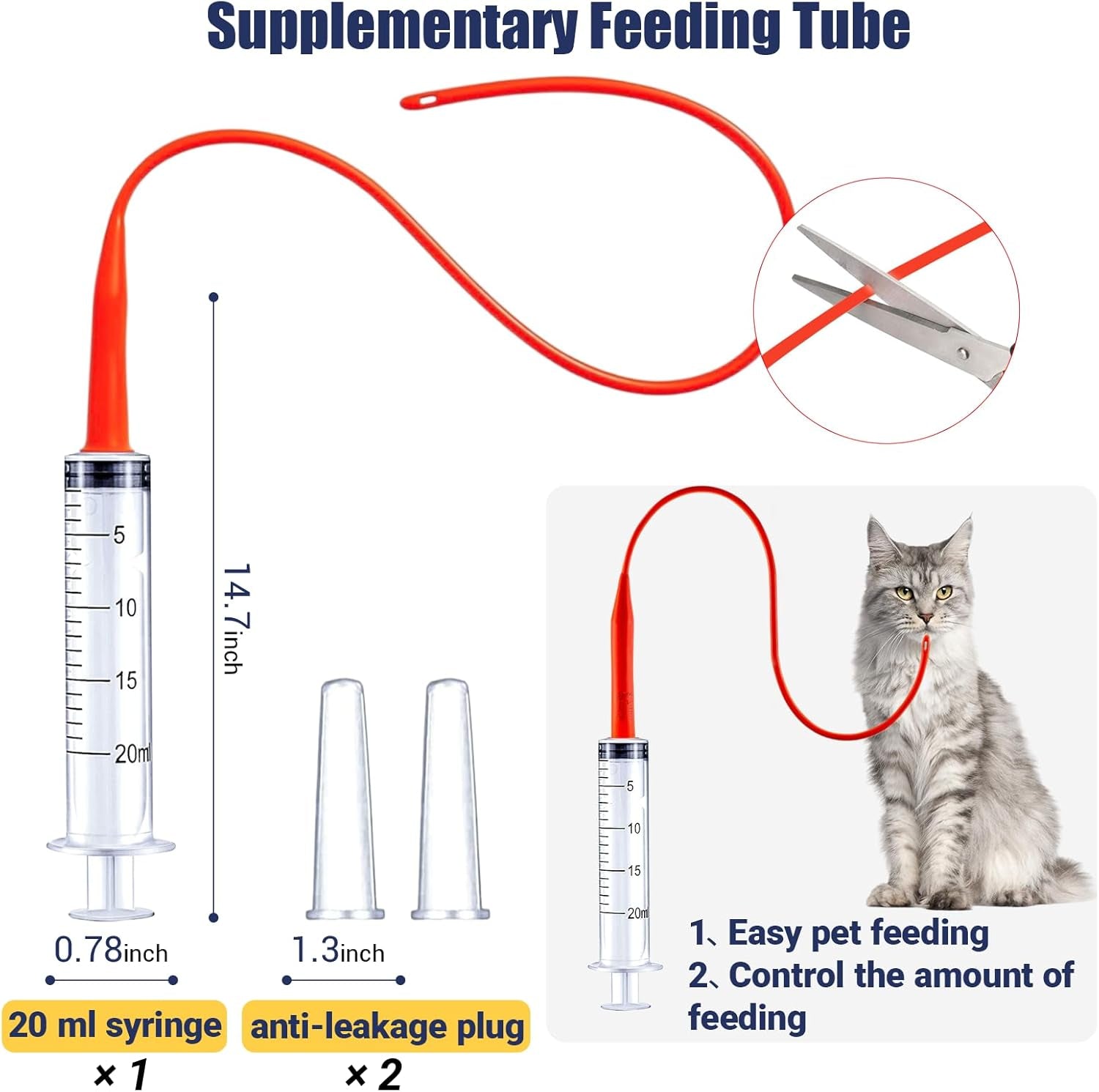 reddoudou-newborn-puppy-kitten-small-animal-sterile-mucus-extractor-suction-catheter-animal-kid-puppy-kitten-tube-feeding-kit-8-fr-red-feeding-tubes-with-20ml-syringes-and-bulb-aspirator
