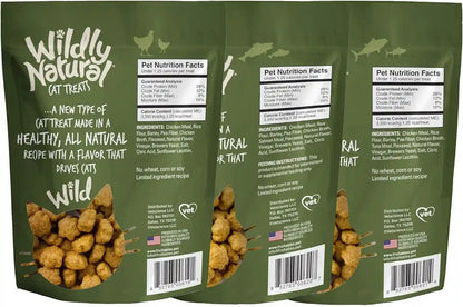 Fruitables Wildly Natural Cat Treat Variety of 9 Chicken Tuna Salmon 2.5Oz | Low Calorie, Crunchy Training Biscuits with Pumpkin Superfoods - Wheat Corn, Soy Free - USA Made2