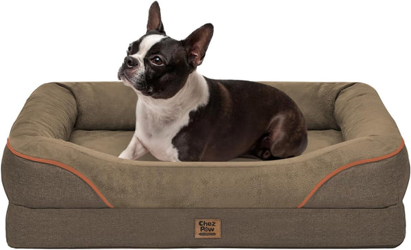 Chez Paw Waterproof Orthopedic XL Dog Bed for Large and Extra Large Dogs | Egg Crate Foam, 4-Sided Bolster Support, Waterproof Liner, Non-Slip Bottom, Machine Washable Cover, 42 X 30 Inch51