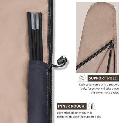 Patio Parasol 600D Waterproof Outdoor Offset Banana Style Umbrella Cover - Fits Cantilever Offset Umbrella 12-14 Feet5