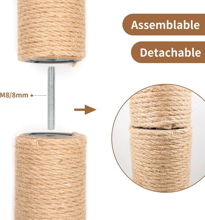 4PCS 12 Inch Cat Scratching Post with Natural Sisal Rope Cat Scratch Pole Scratching Tree Scratching Posts for Indoor Replacement Part Accessories for DIY Cat Tower Hammock2