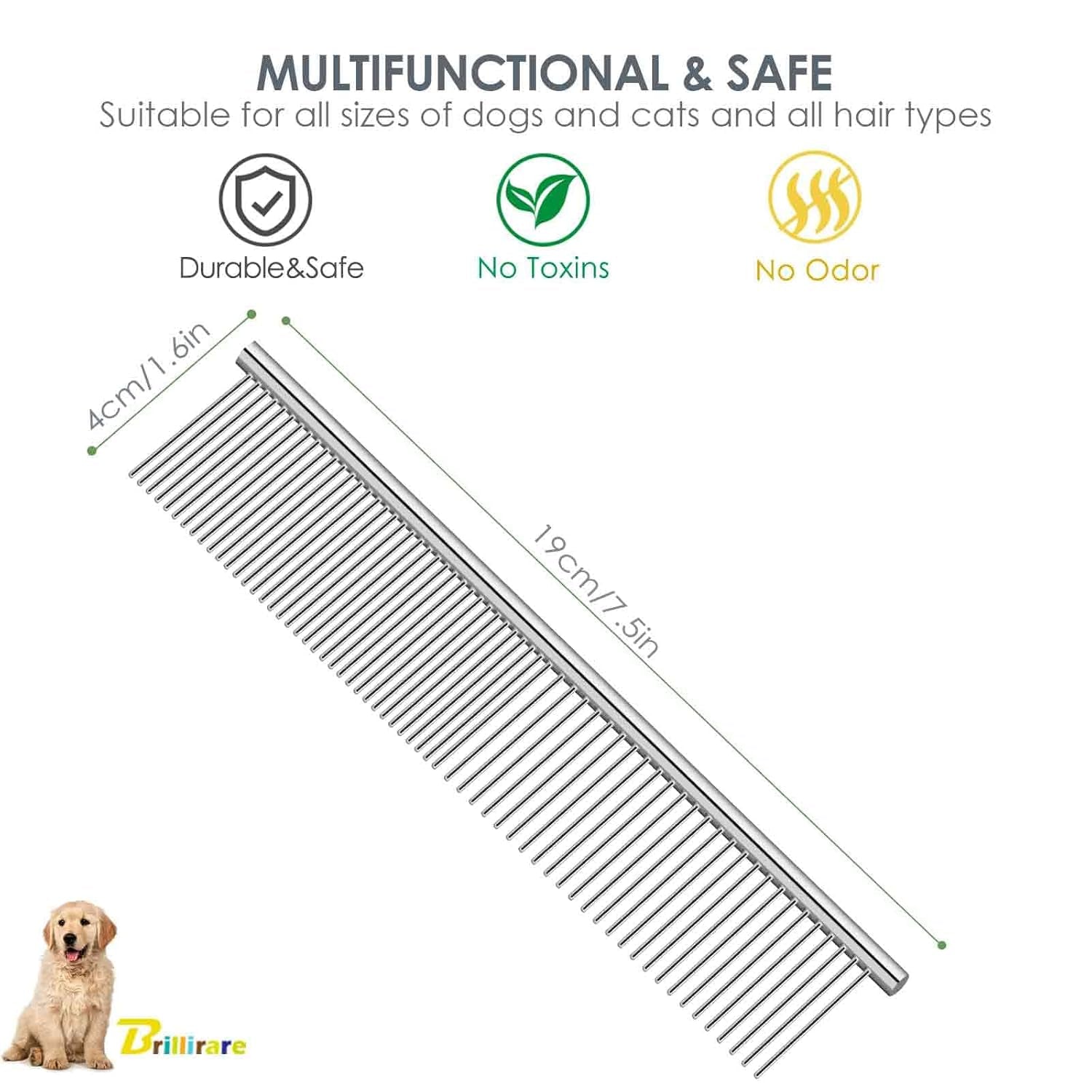 dog-grooming-comb-pet-stainless-steel-cat-combs-with-rounded-teeth-professional-metal-tear-stain-remover-dematting-tool-for-small-medium-large-pets-7-5in