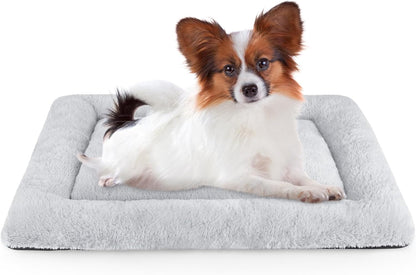 Dog Bed Mat Soft Crate Pad Washable Non-Slip Mattress for Large Medium Small Dogs and Cats Kennel Pad (23'' X 18'', Grey)1