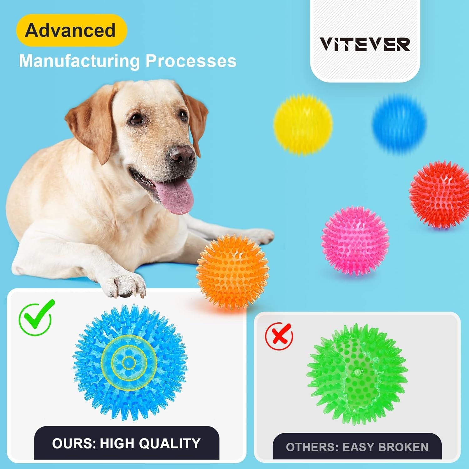vitever-3-5-squeaky-dog-toy-balls-6-colors-puppy-chew-toys-for-teething-bpa-free-non-toxic-spikey-dog-balls-for-medium-large-small-dogs-durable-toys-for-aggressive-chewers