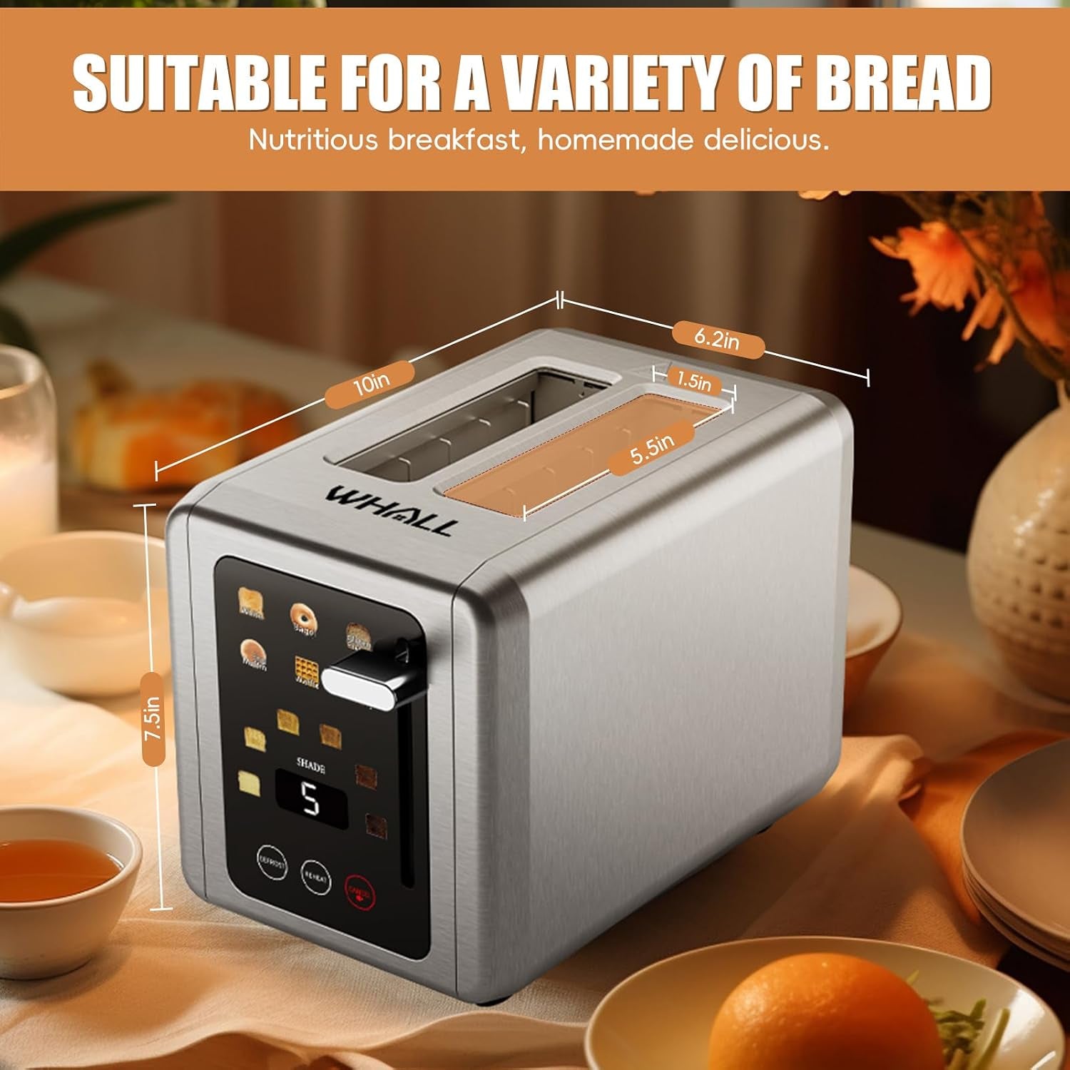 2-slice-toaster-smart-full-touch-screen-extra-wide-slots-silver-stainless-steel-6-shade-settings-reheat-defrost-mute-standby-cancel-bread-bagel-gluten-free-waffle-pastry-digital-timer
