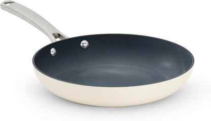 Calphalon Ceramic Nonstick 10 Inch Frying Pan, Easy Cleanup Ceramic Pan for Searing, Sauteing, Pfas-Free Cookware, Dishwasher Safe, Metal Utensil Safe, Oven Safe, Flour1