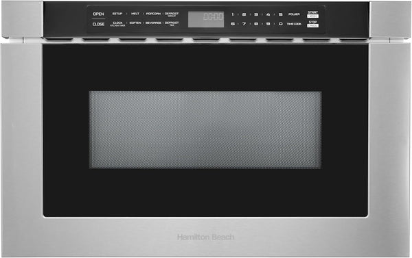 23.5 Inch Built-In Drawer Microwave Oven, 1.1 Cu. Ft., Touchscreen Control, Stainless Steel, Flat-Bed Design, Electric Drawer Open1