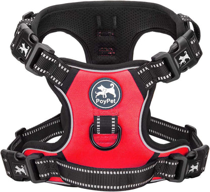 Poypet No Pull Dog Harness with 4 Snap Buckles, Reflective with Front & Back 2 Leash Hooks and an Easy Control Handle [NO Need Go over Dog’S Head](Mint Blue,M)9