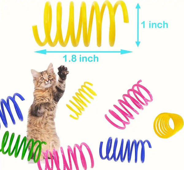 Cat Spring Toys 20 Packs Colorful Plastic Spring Coils Attract Cats to Swat, Bite, Cat Toys for Indoor Cats for All Breeds2