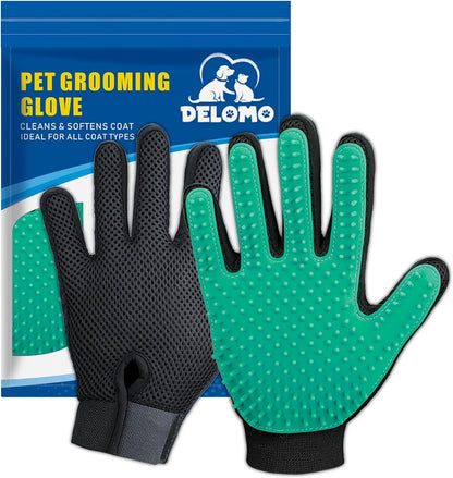 Pet Hair Removal Glove with 255 Silicone Tips for Dogs & Cats, 1 Pair Blue | 2-In-1 Deshedding & Massage Mitt, 5-Finger Flexible Design, for Bathing & Grooming, Safe for Long/Short/Curly Hair Pets11