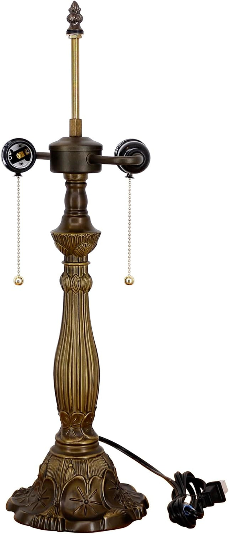 table-lamp-base-replacement-only-cw-6-5-h-24-inch-fit-for-12-14-16-18-inch-tiffany-style-stained-glass-lampshade-dark-bronze-finish-resin-pull-chain-switch