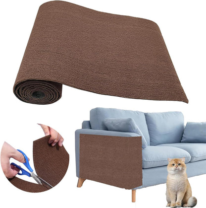 Cat Scratch Couch Furniture Protector, Self-Adhesive Scratch Pad | 39.3X15.8In, DIY Climbing Cat Carpet Mat for Door Window Protector, Couch Guard from Claws with Pins & Tape (Lightgrey)13