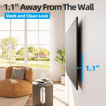 85 86 98 100 Inch Heavy Duty TV Wall Mount for 55-120 Inch Large Tvs up to 220 LBS & 900X600Mm Vesa, Ultra Slim Fixed TV Mount, Low-Profile TVS Bracket, 16" 24" 32" Wood Stud, Fit Most 65+ 75+ 120 Tvs5