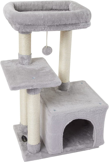 Cute Cat Tree Kitten Cat Tower Condo Cat Furniture Sisal Scratching Posts B | FISH&NAP for Indoor Jump Platform Activity Center Play House Beige12