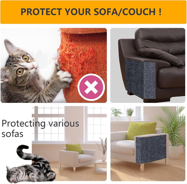 120"X15.8" Cat Scratch Furniture Protector Keep Couch Sofa Protection anti Claws Corner Wall Scratcher Post Sisal Scratching Mat Carpet Pad Cover Fabric Tree Guards Remnants (Light Grey)6