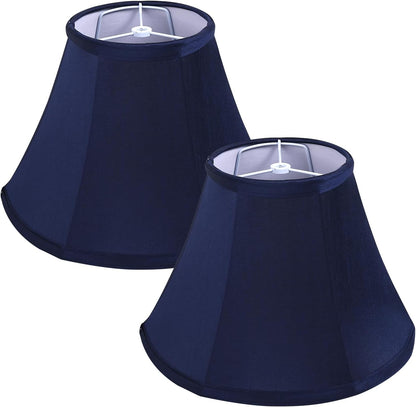 KD Lamp Shades Set of 2, 6X12×8.5 Inch Natural Faux Silk Lamp Shades for Table Lamps Medium Lamp Shade for Table Lamp & Bedside Lamp No Assembly Required (Blue)1