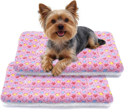 Mora Pets Cat Bed Dog Crate Pad Ultra Soft Pet Bed with Cute Star Print Washable Crate Mat for Small Dogs and Indoor Cats Reversible Fleece Dog Kennel Pad Cat Carrier Mat 14 X 17.5 Inch Grey29