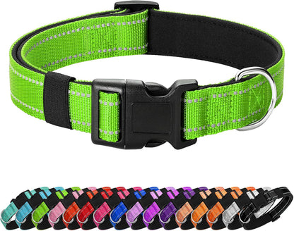 Reflective Dog Collar Padded with Soft Neoprene Breathable Quick Release Basic Dog Collars for Medium Dogs Purple Girl12