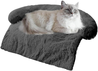 Calming Dogs/Cats Bed Mats, Dog Pad Washable Removable Couch Cover, Plush Long Fur Mat for Pets, Waterproof Lining, Perfect for Small, Medium and Large Dogs and Cats (Gradient Gray, 36"X31")13