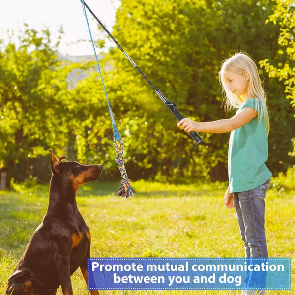 Flirt Pole for Dogs Interactive Chase Toy for Large Medium Small Puppy Dogs | for Chase and Tug of War, Dog Teaser Wand with Lure, Chewing Toy, for Outdoor Exercise & Training,Easy to Use,Carry, Sturdy2