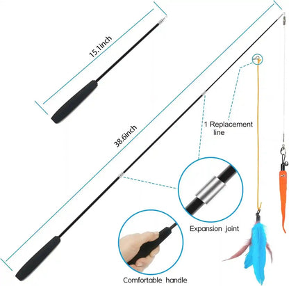 ZPH Cat Toys Interactive for Indoor Cats,2Pcs Retractable Cat Wand,9Pcs Teaser Toys&1Pcs Hanging Door Lure Kitten Toy,Interactive Feather Toy for Teaser Play and Chase Exercise with Kitten5