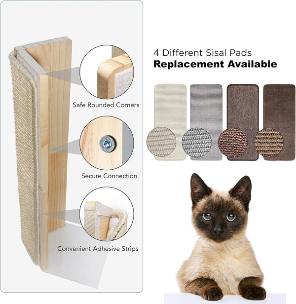Couch Corner Scratching Post W/Replaceable Scratch Pad - Stylish Indoor Cat Scratcher - Cat Scratching Board Furniture Protector- Scratch Post for Feline Fun & Satisfaction2