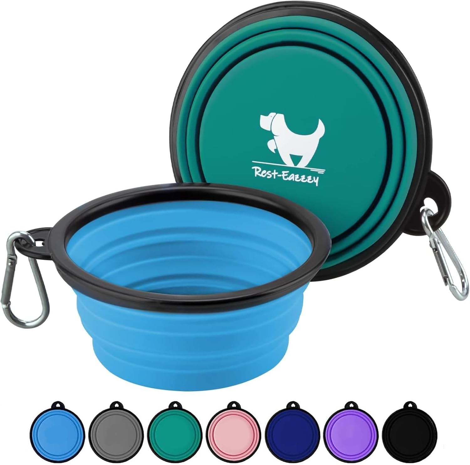 collapsible-dog-bowls-for-travel-2-pack-dog-portable-water-bowl-for-dogs-cats-pet-foldable-feeding-watering-dish-for-traveling-camping-with-carabiners-bpa-free-grey-black-small-pack-of-2