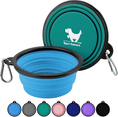 Collapsible Dog Bowls for Travel, 2-Pack Dog Portable Water Bowl for Dogs Cats Pet Foldable Feeding Watering Dish for Traveling Camping with Carabiners, BPA Free (Grey&Black, Small (Pack of 2))12