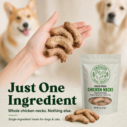 Oregon Trail Treats Freeze-Dried Chicken Necks Dog Treats - Single Ingredient 4 Oz2