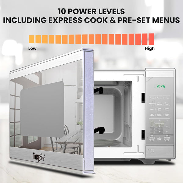 0.7 Cu Ft Microwave Oven Compact Countertop Microwave, Small Stainless Steel Kitchen Appliance with Digital Touch, Pre-Set Functions, 10” Turntable 700 Watt6