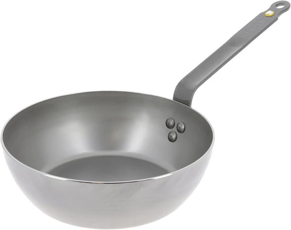 MINERAL B Carbon Steel Country Fry Pan - 11” Diameter, 7.7” Cooking Surface - Ideal for Sauteing, Simmering, Deep Frying & Stir Frying - Naturally Non-Stick Finish - Made in France1