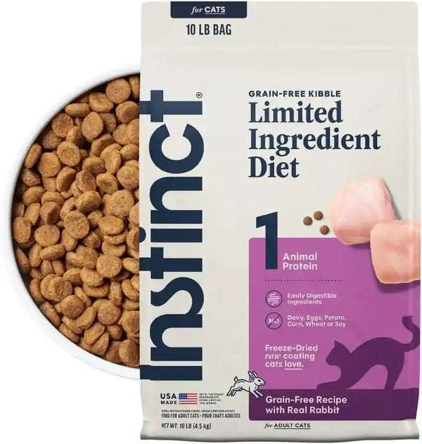Instinct Limited Ingredient Diet Dry Cat Food, Real Rabbit, 4.5 Lb. Bag | Single Animal Protein and Vegetable Recipe, Raw-Coated Kibble, Farm-Raised Rabbit, Gentle on Sensitive Stomachs12