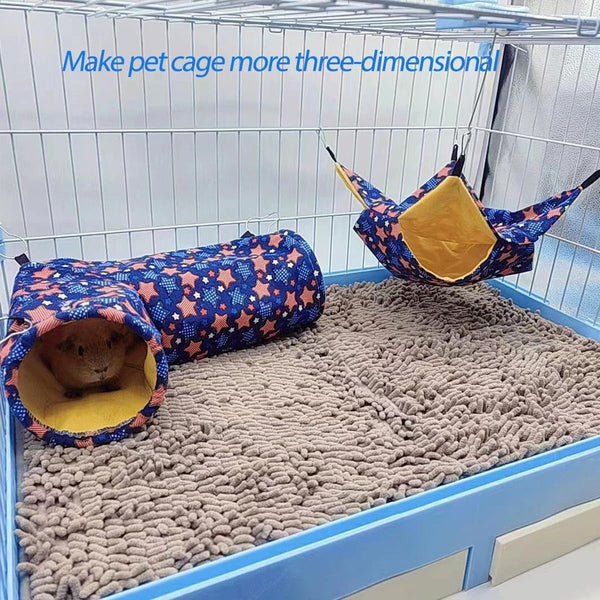 EAEDMY Guinea Pig Rat Ferret Hammock, Small Animal Corner Tunnel & Tubes & Bed for Hedgehog Piggy Chinchilla Hideout Toys and Cage Accessories6