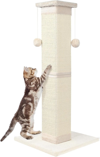SOCATER Cat Scratching Post 33 Inch Nature Sisal Cat Scratch Post for Indoor Cats, Large Cat Scratcher Protect Your Furniture, for All Breeds1