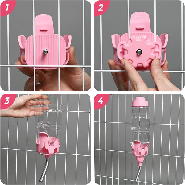 Vannon Dog Crate Water Bottle, 34Oz Top-Fill Pet Water Dispenser, Pink | Kennel Water Bottle Helps Keep Pets Hydrated Longer with Fewer Refills and Easy Daily Care.5