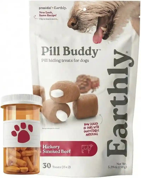 Presidio Earthly Pill Buddy Naturals - PB & Apple Recipe Pill Hiding Treats for Dogs - Make a Perfect Pill Concealing Pocket or Pouch for Any Size Medication - 30 Servings17