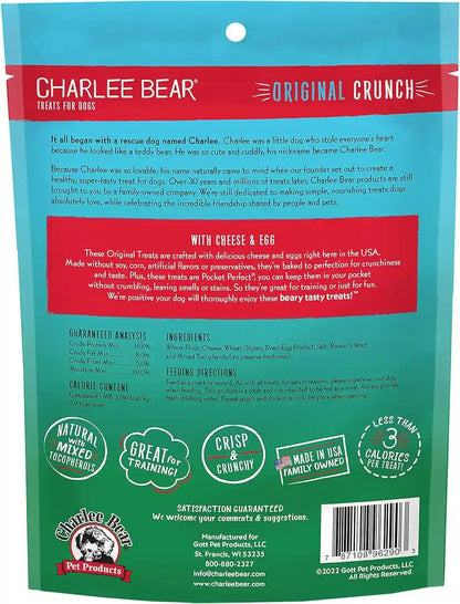 Charlee Bear Dog Training Treats, Cheese & Egg Recipe, Low Calorie (Under 3 Calories), Limited Ingredient Crunchy Dog Treats, 16 Oz. Resealable Bag2