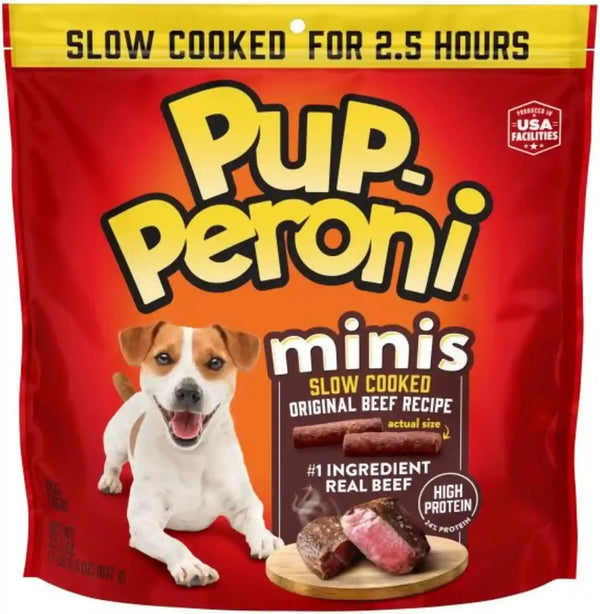 Pup-Peroni Dog Training Treats Made with Real Beef, 8 Bags (5.6 Oz. Each) | Slow Cooked 2.5+ Hours for a Tender Texture & Rich, Meaty Taste. 24% Protein. No Fillers. No Red 40.34