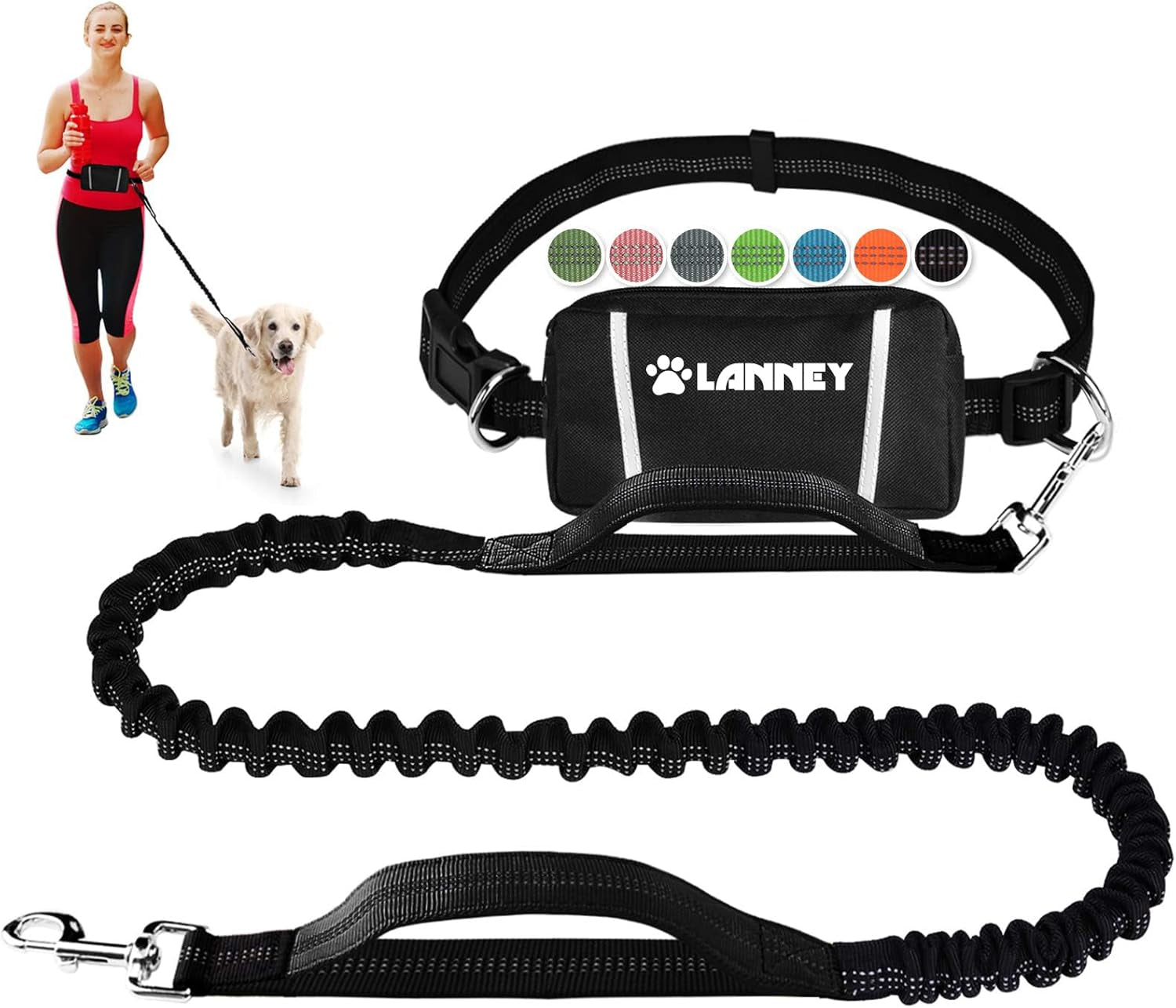 hands-free-dog-leash-waist-running-leash-with-zipper-walking-pouch-for-medium-large-dogs-dual-handle-and-retractable-bungee-for-training-jogging-hiking