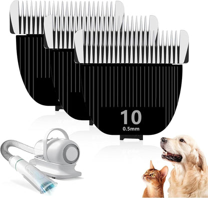 3PCS Replacement Blade for Nebot P1 Pro Pet Grooming Kit & Vacuum,Size-10 | Cut Length 1/50"(0.5Mm),Made of Ceramic Blade & Stainless Steel Blade1
