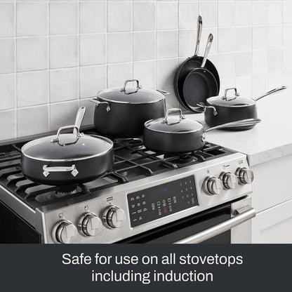 All-Clad HA1 Expert Hard Anodized Nonstick Cookware Set (10 Piece) Pots, Frying Pans, Dishwasher-Safe, Oven-Safe up to 500°F Compatible with All Stovetops (Gas, Electric & Induction) - Black9
