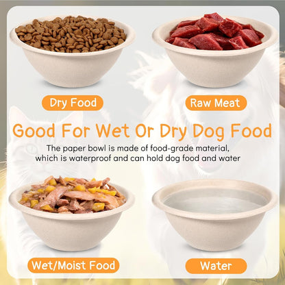 200 Pcs Disposable Pet Bowls Bulk 8 Oz Travel Paper Food Bowls for Small Dogs Puppy Cat, Leakproof Pet Feeding and Watering Supplies 1 Cup3