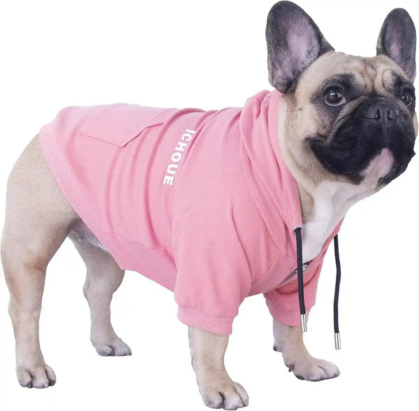 Ichoue French Bulldog Frenchie Clothes Hoodies for Dogs Pug English Boston Terrier Bully Pitbull Corgi Sweatshirt Sweater Clothing - Khaki/Xlarge5