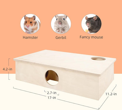 Niteangel Multi-Chamber Hamster House Maze: 2 Entrance 6 Rooms Maze Habitat | No-Disturb Removable Lid - Encourage Pets Hide and Explore Freely Hideout & Tunnel Maze Toys for Hamster Gerbils Mice Lemming2